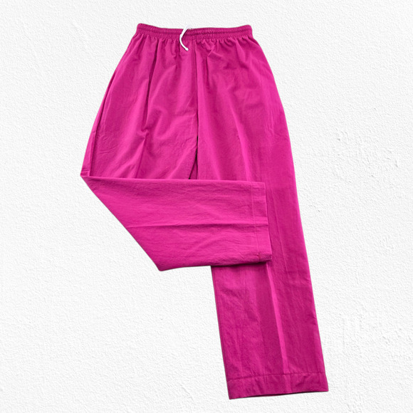 Vintage 80s Hot Pink Tracksuit Set Half Zip Jacket Straight Leg Pants Size Large - Picture 10 of 16